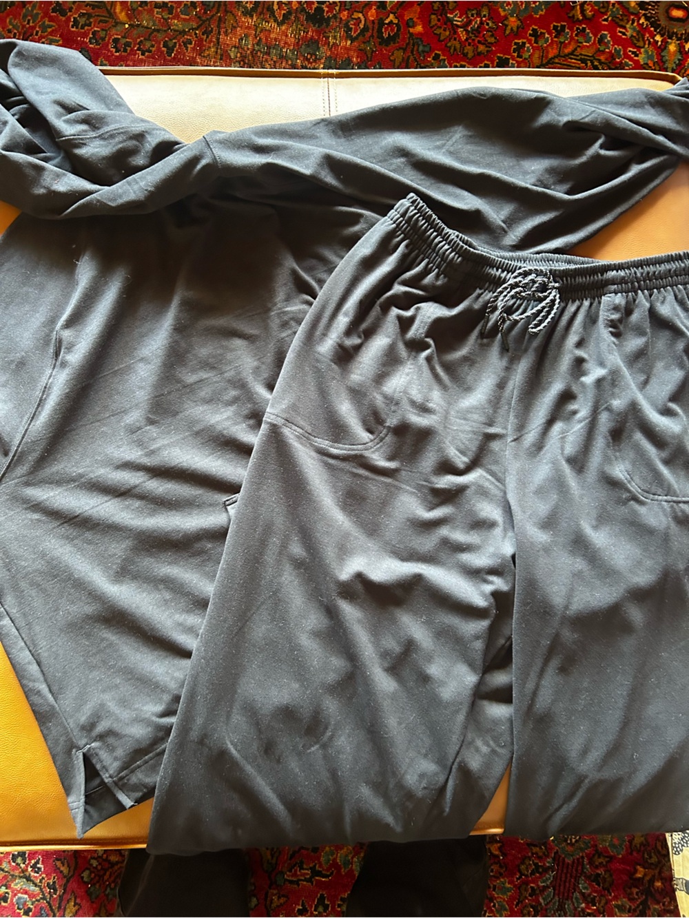aerie Black Lounge Sweatshirt and Drawstring Pants Set